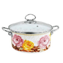 Enamel strait Topf mit Voll-Decal Emaille Beschichtung casserole Enamel Strait Topf mit Voll-Decal Emaille Coating Cassrole